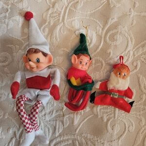 Vintage Christmas Elf Decorations